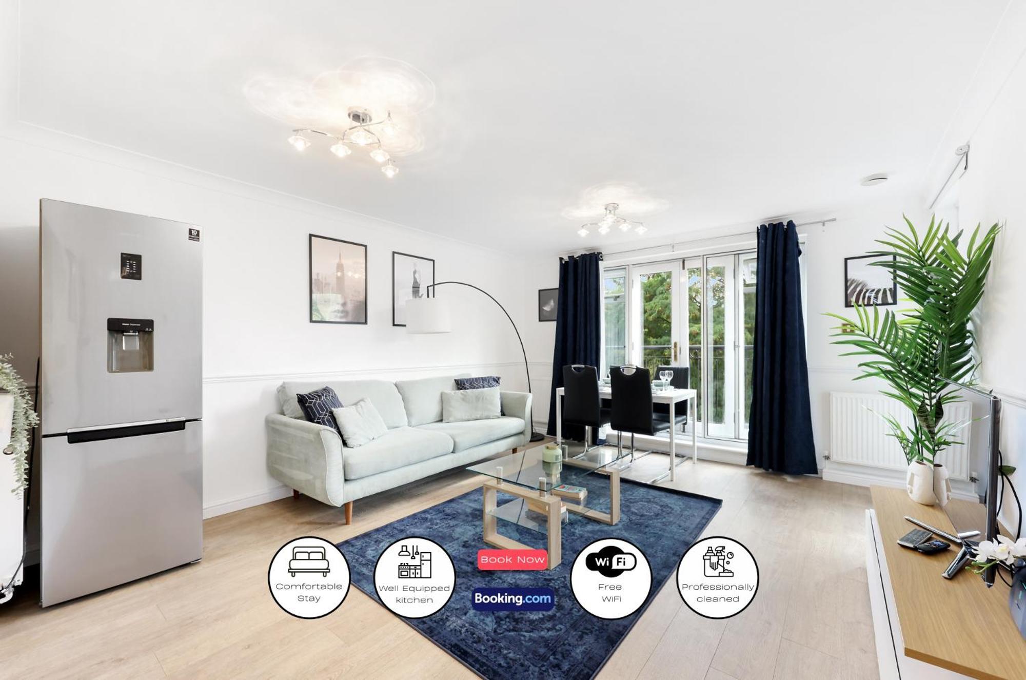 3-bedroom Short Term & Flexible Renting Limehouse With Free Wifi & Free Parking Apartment *
