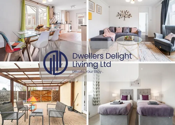 Dwellers Delight Living Ltd Serviced Accommodation, Chigwell, London 3 Bedroom House, Upto 7 Guests, Free Wifi & Parking