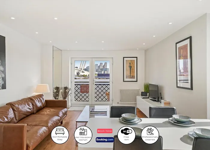 Monthly Stays! 2 Bedroom Apartment Short Term Rental & Flexible Renting Canary Wharf With Free Parking