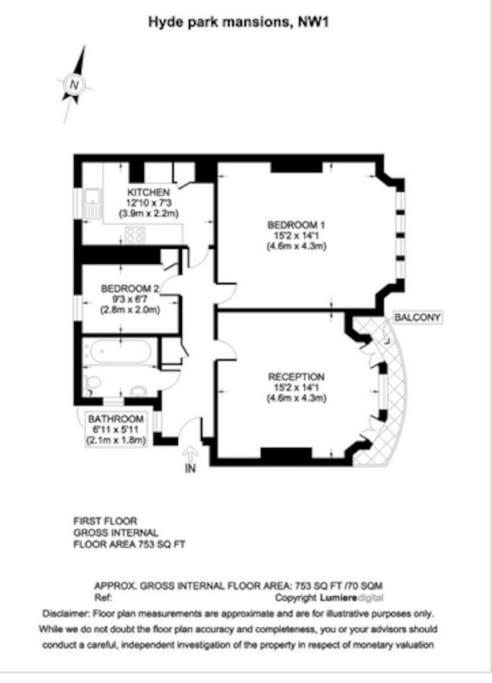 Apartment Elegant Bright Flat - Sleeps 5 London