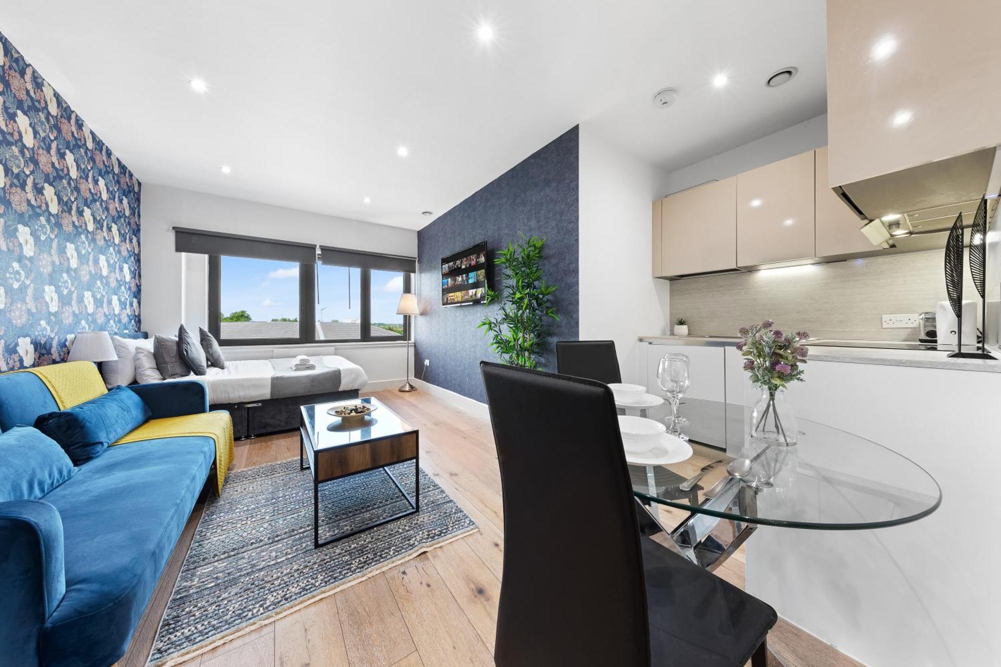 Apartment Modern One Bedroom Flat - Sleeps 5 -near Heathrow - Ub3 *