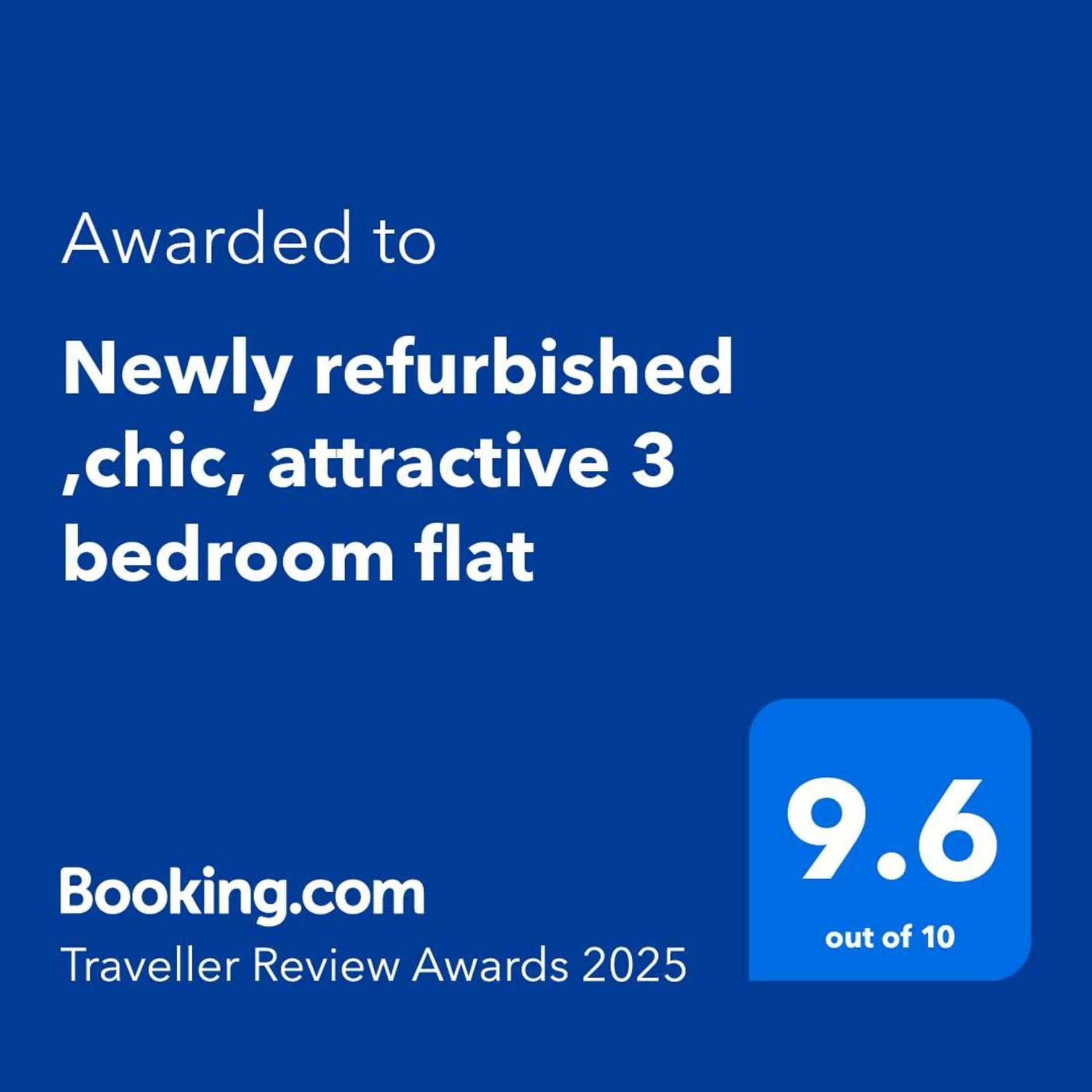 Newly Refurbished 3 Bed Flat Free Parking Apartamento *