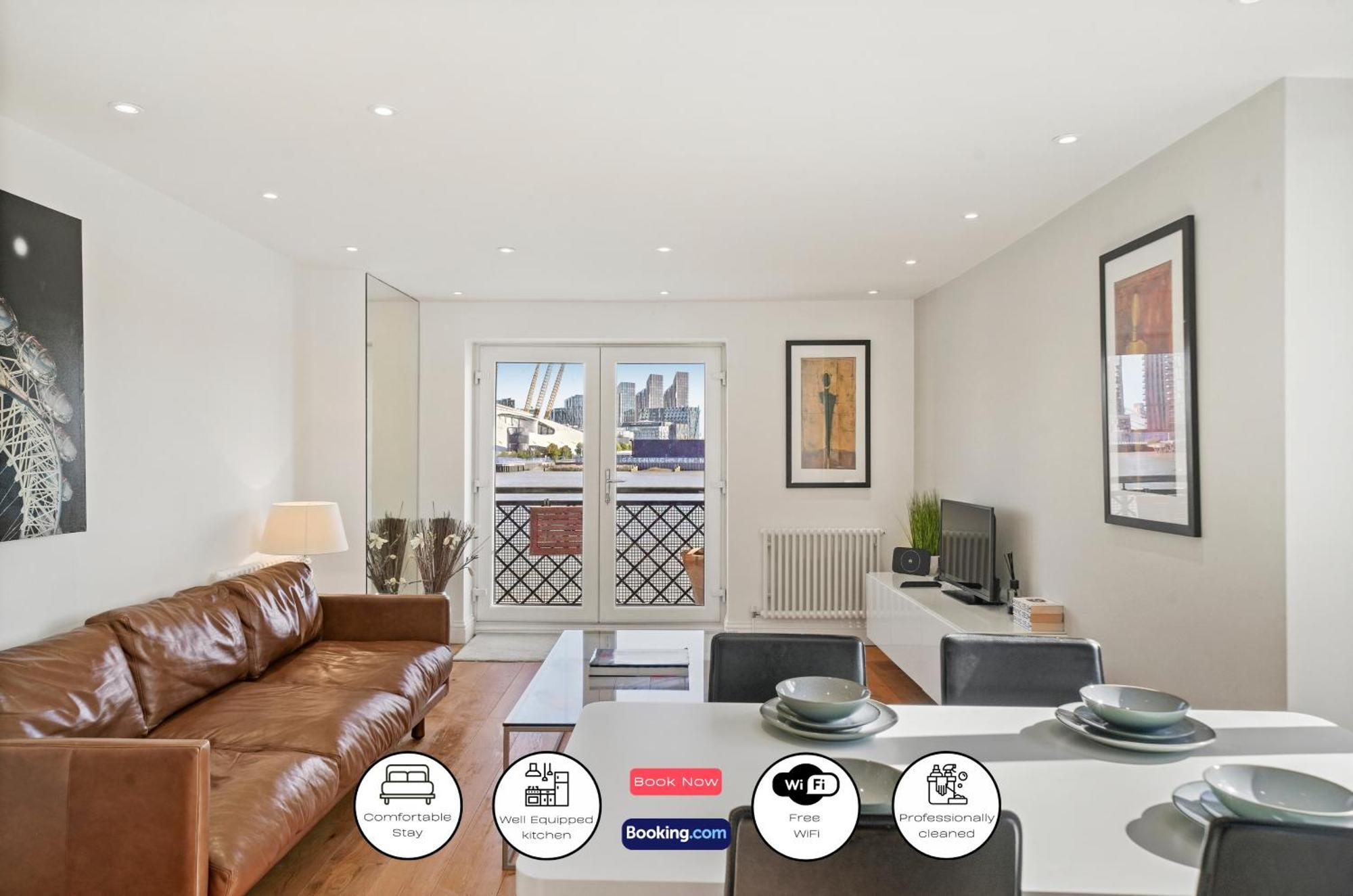 Monthly Stays! 2 Bedroom Short Term & Flexible Renting Canary Wharf With Free Parking * London