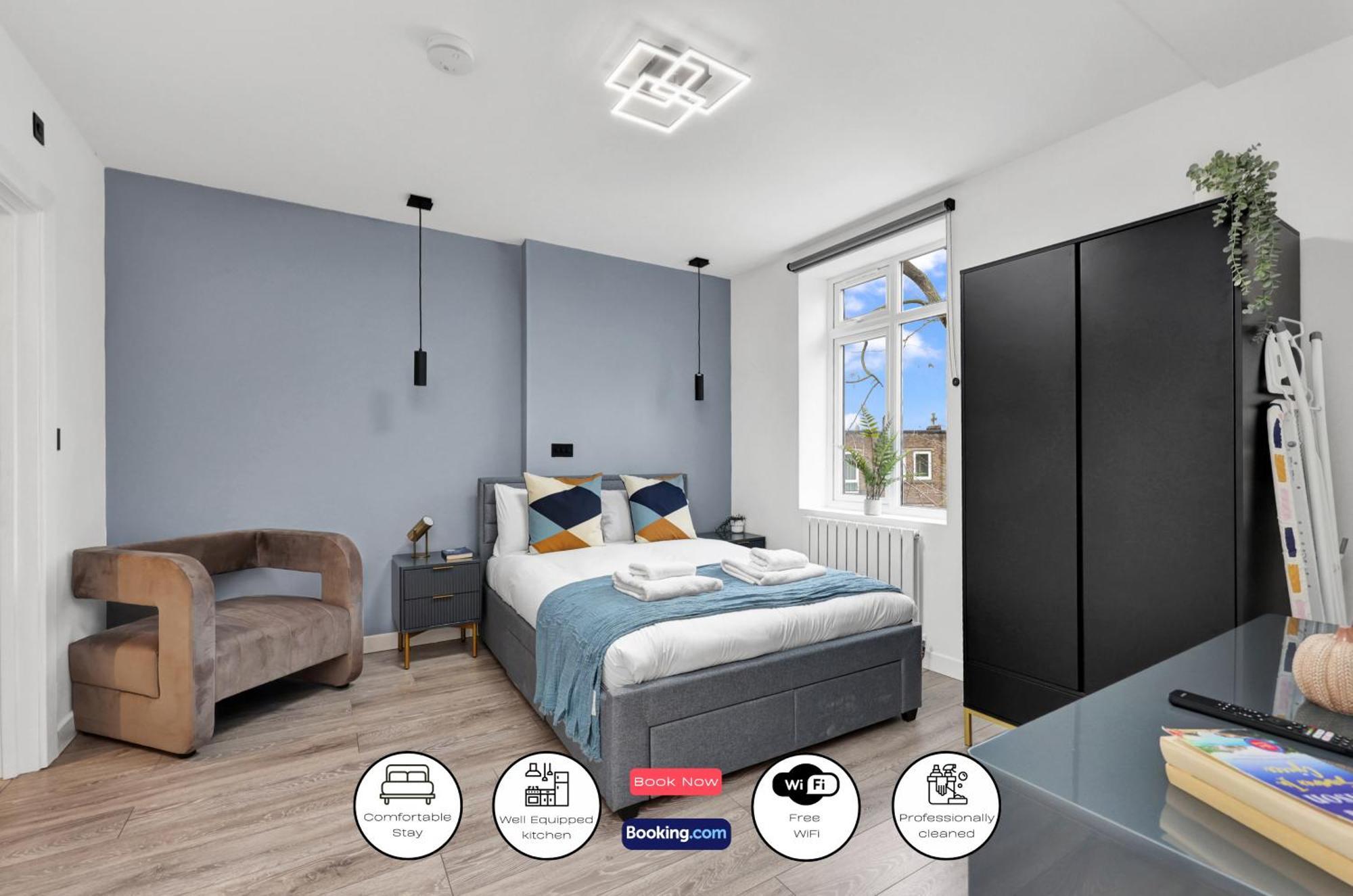 Hilldrop Short Term & Flexible Renting Islington With Free Wifi, Parking & Garden Apartment London