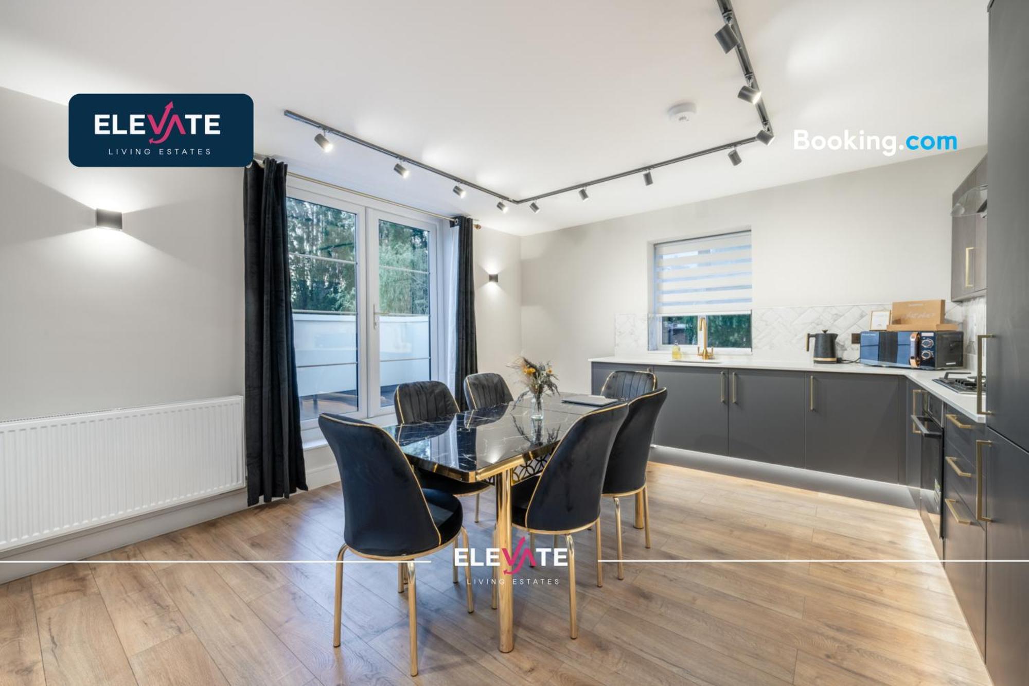 Premium Deals L Last-minute Escape L Wembley Stadium Location, Free Parking, Sleeps 8 L Elevate Living Estates Short Lets & Serviced Wembley * Londres