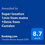 Super location 1min from metro 10min from Camden