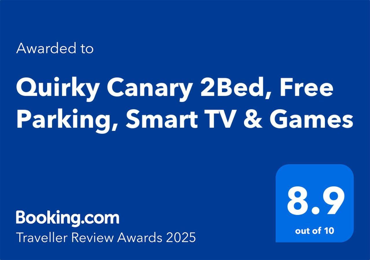 Quirky Canary 2bed, Free Parking, Smart Tv & Games Apartamento