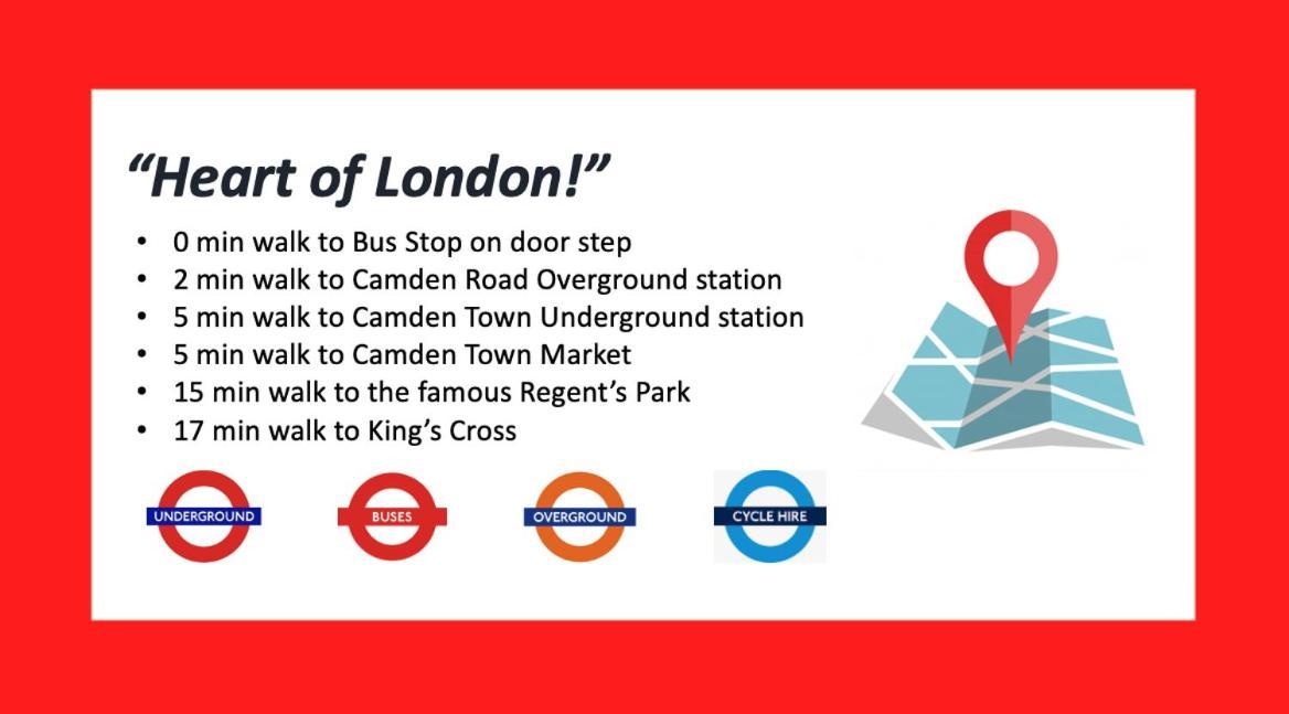 Luxury In Camden Town Near Shops, Cafes, Bars & Metro With Shared Bathrooms * London