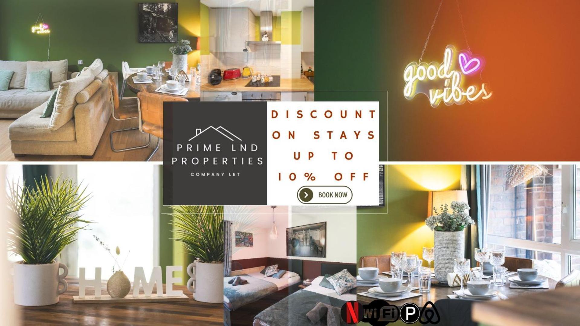 Apartment 20 Percent Off May- Mobilerate Offers-Genius Offers-Londonbridge City Apartment W Free Parking-Wifi-Sleeps 7-4Bd-Location-Family! London